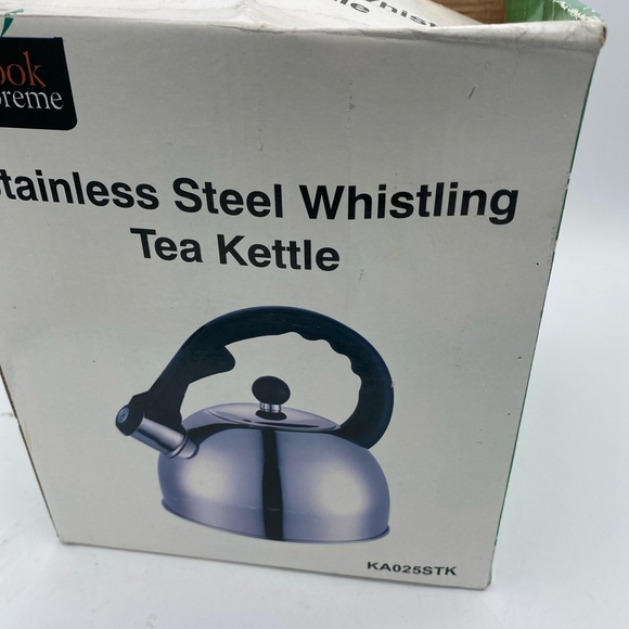 VTG Cook Supreme Whistling Tea Kettle Stainless Steel Bakelite Handle 2 1/2 Qt - Picture 15 of 15